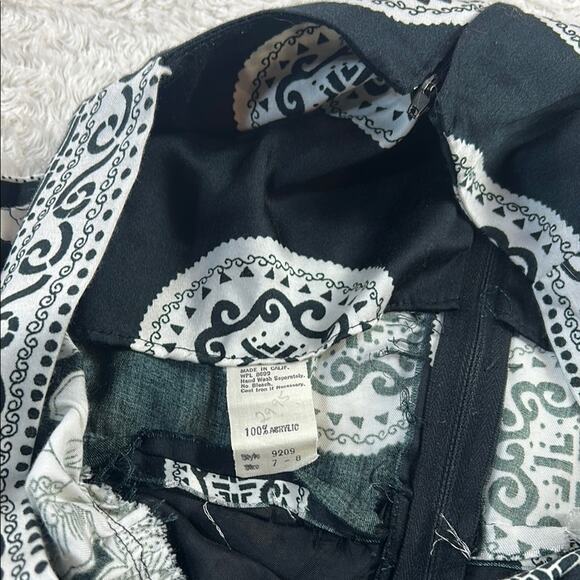 Vintage 70s Unbranded Grecian Mandala black and white maxi dress, 7 - 8 - Picture 8 of 8